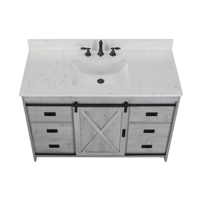 Sand & Stable Jillian 48'' Single Bathroom Vanity with Engineered Stone Top & Reviews Wayfair